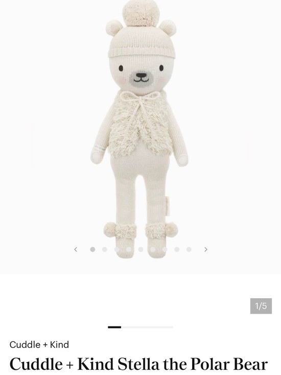 Cuddle + Kind Other - Cuddle + Kind Cream Knit Polar Bear Plush with Pom-Pom Hat. New without tags.